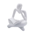 thumbnail image 2 of GUOOL Abstract Thinker Statue Nordic Collectibles Human Figurine home Decor Gift White, 2 of 9