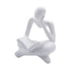 thumbnail image 2 of Estatua de lector de resina coleccionable, decoración del hogar, figura humana, mini adorno elegante Blanco, 2 of 9