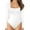 White, variant on jsaierl Long Sleeve Bodysuit for Women Black Square Neck Stretchy Sexy Slim Fit Tops Bodysuit One Piece Jumpsuit Shapewear