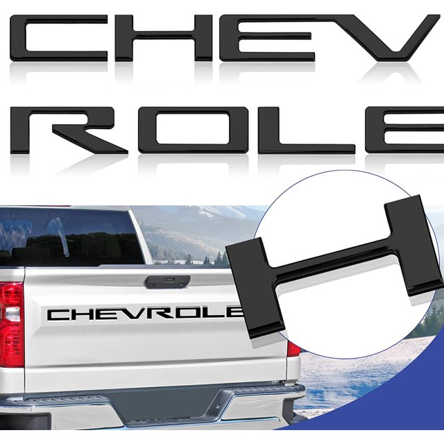 ORUYROP 3D Raised Tailgate Inserts Letters Compatible for 2019-2022 2023 Silverado 1500 2500 HD Accessories, Tailgate Decal Letters with Strong Adhesive Backing (Matte Black)
