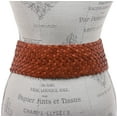 thumbnail image 3 of Women's 3 1/4" Wide Tapered Braided Woven High Waist Leather Belt, 3 of 4