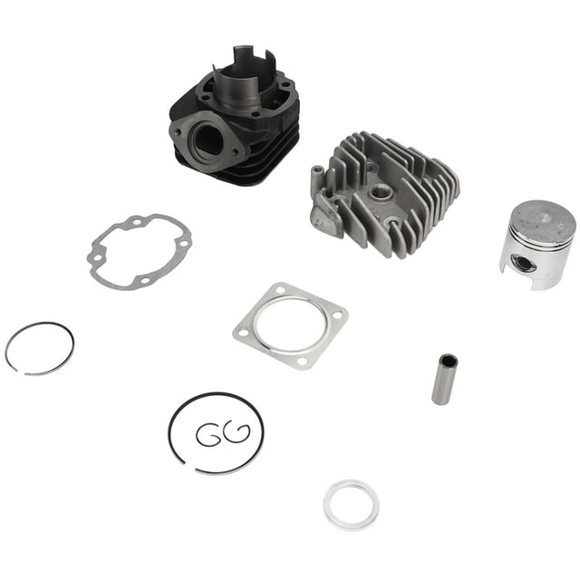 Cylinder Piston Kit, 11Pcs Rustproof 47mm Bore Impact Resistance Top End Rebuild Kit for Dio50 ZX50 AF34 AF35 70cc
