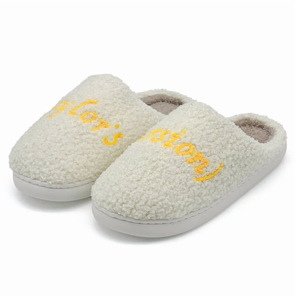 Kids House Slippers Boys Girls Non-Slip Warm Soft Winter Slip-on Fuzzy Plush Letters Toddler Slippers Indoor Memory Foam Home Footwear