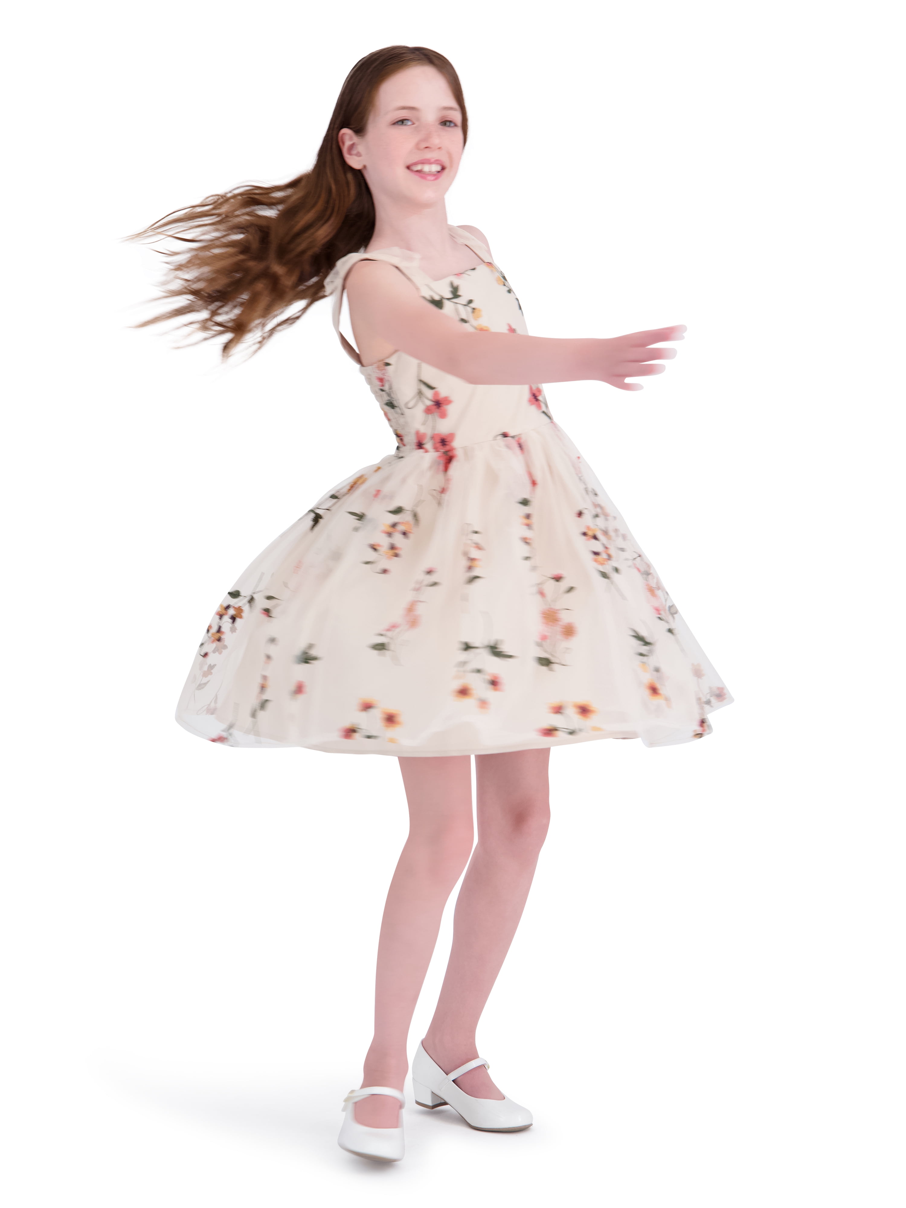Kensie Girl Sleeveless Embroidered Mesh Dress, Sizes 4-16