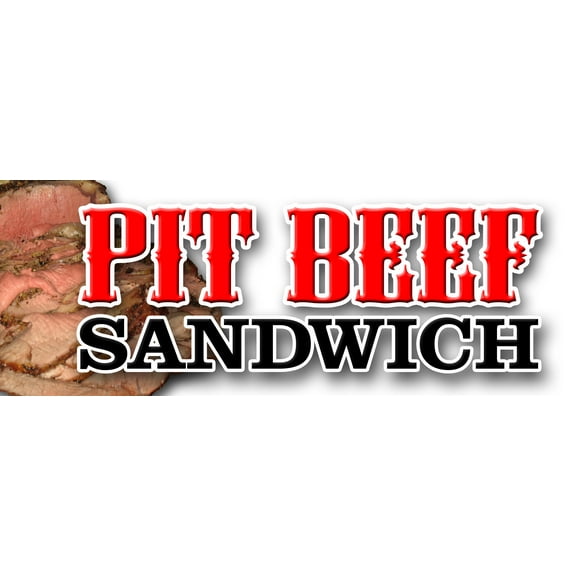 24" PIT BEEF SANDWICH DECAL sticker bbq smoked meat beef grilled restaurant