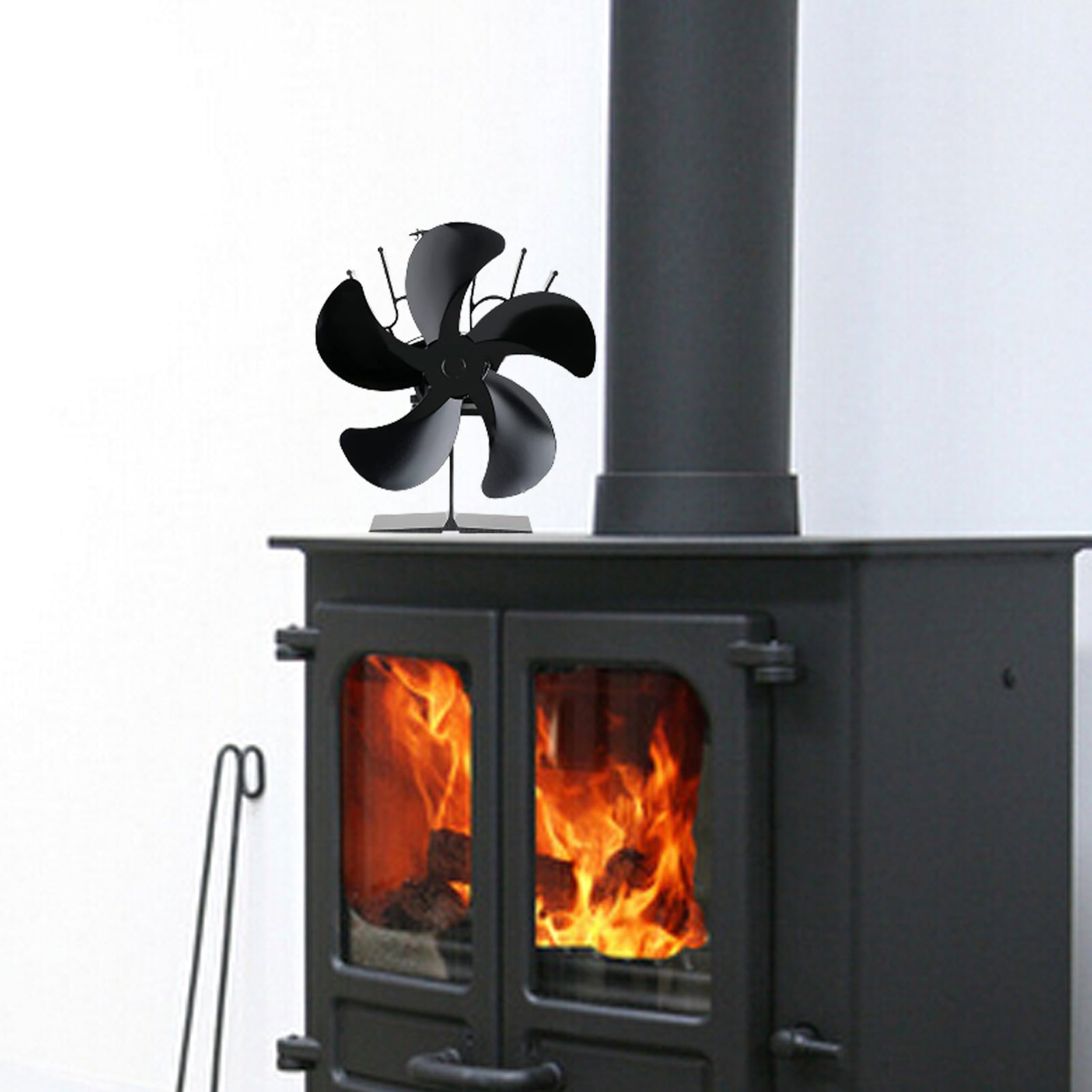 Bcloud Stove Fan High Hardness Rust-proof Metal Upgrade Designed 5 Blades  Circulating Warm Air Fireplace Fan for Home - Walmart.com