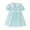 Blue-01, variant on Ugoldhm Girls' Retro Sundress Crew Neck, Pleated, Short Sleeve, Solid Color Sizes 2-6 Years