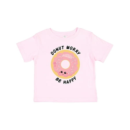 

Inktastic Donut Worry Be Happy Pink Sprinkle Donut` Gift Toddler Boy or Toddler Girl T-Shirt