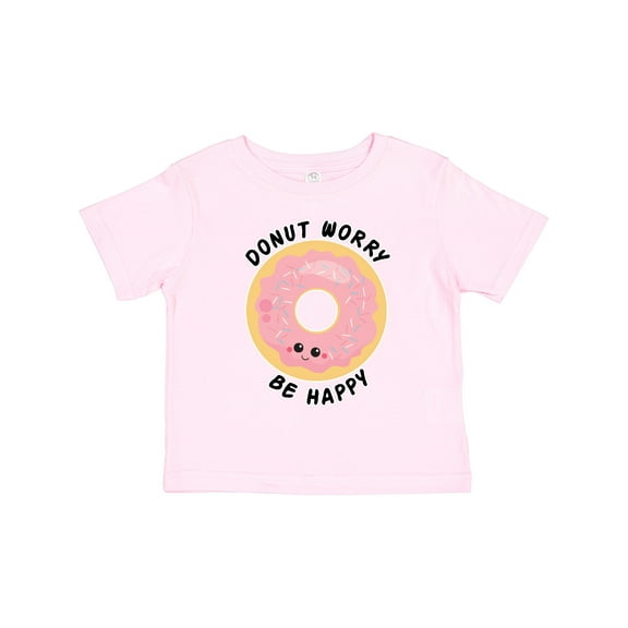 Inktastic Donut Worry Be Happy Pink Sprinkle Donut` Boys or Girls Toddler T-Shirt
