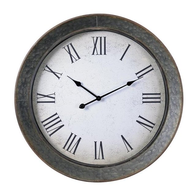 Kenroy Home 65071GAL 30 in. Antillean Wall Clock, Galvanized