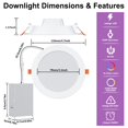 thumbnail image 3 of Smart Recessed Pot Lights LED 4 Inch, Bluetooth RGBCW Color Changing Recessed Lighting, Compatible with Alexa, 2700k-6000k Dimmable 1080LM Canless Do, 3 of 9