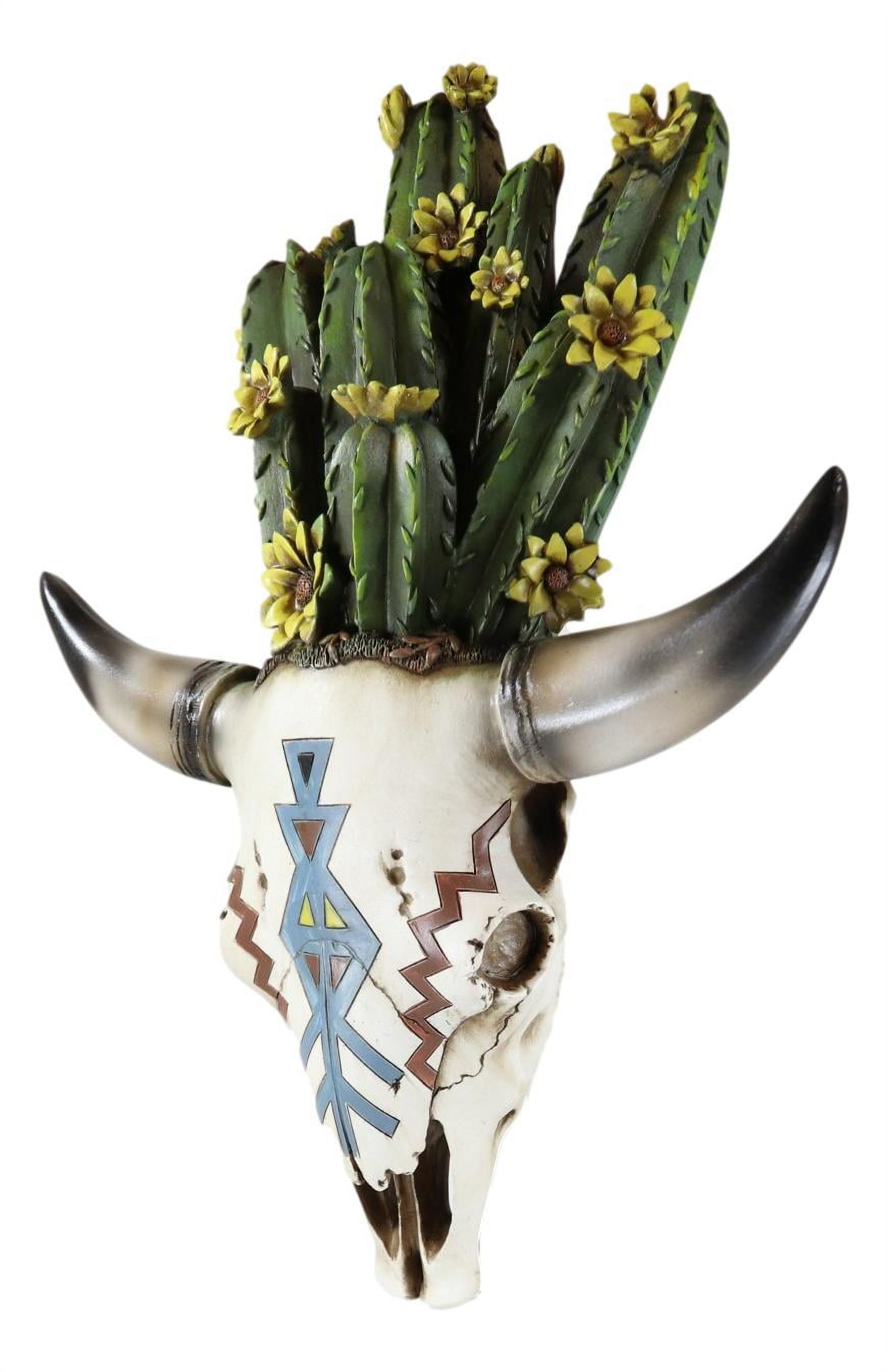 Southwestern Cow Skull With Cactus Blooms And Tribal Arrow Symbols Wall  Decor - Walmart Business Supplies