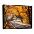 thumbnail image 2 of Designart "Autumnal Journey Forest's Golden Road IV" Landscapes Framed Wall Art - Modern Yellow Road Entryway Framed Wall Art, 2 of 6