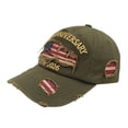 thumbnail image 2 of Helii 250th Anniversary Hat for Men Women, Distressed Dad Hat Washed Cotton Baseball Cap, Unstructured Patriotic American Flag Cap with Metal Buckle, Breathable Summer Hat Green,One Size, 2 of 4