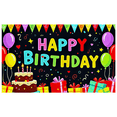 thumbnail image 4 of Colorful Happy Birthday Banner with Balloons Cake and Gifts Background Backdrop Party Decoration for Birthday Party Photography Props and Home Decorations, 4 of 7