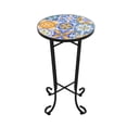 thumbnail image 3 of Colorful ceramic + matte black steel / Stable side table with leveling legs, 3 of 3