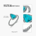 thumbnail image 4 of Boho Turquoise Stone Ring for Women 925 Sterling Silver Oxidized Triangle Western Ring Gift for Her Wife Mom, 4 of 6
