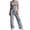 Z24 Blue, variant on Striped Lounge Set 2 Piece Summer Casual Vacation Matching Outfits Short Sleeve Scoop Neck Crop Top and High Waisted Wide Leg Long Pants 2026 Black,S