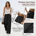 thumbnail image 4 of SWQZVT Wide Leg Linen Pants Womens High Waisted Loose Casual Pants with Pockets Trousers Slacks Palazzo Lightweight Pants, 4 of 8