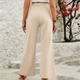 thumbnail image 5 of Timegard Wide Leg Pants for Women Elastic Waisted Ruched Comfy Summer Casual Loose Trousers with Pockets, 5 of 5