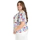 thumbnail image 2 of Blusa estampada de manga corta Roman Fashion, Tallas Extras, 5118 (Flor azul) azul 42, 2 of 6