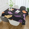 thumbnail image 2 of Yayeee Tablecloths 54" x 54" Rectangle Wrinkle Resistant Party Table Cover, Halloween Purple Ghosts, 2 of 8