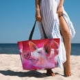 thumbnail image 6 of Daiia Pink Pig Beach Travel Bag - Water-Resistant Beach Bag, Lightweight Tote with 7 Pockets for Women and Men - Gym,Pool,Camping,Reusable Grocery Bag, 6 of 7