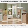 thumbnail image 6 of Modern Small Corner Cabinet with Adjustable Shelf and Magnetic Push Latch, 32" H Corner Storage Cabinet for Bathroom, Living Room and Kitchen, Natural Oak, 6 of 14