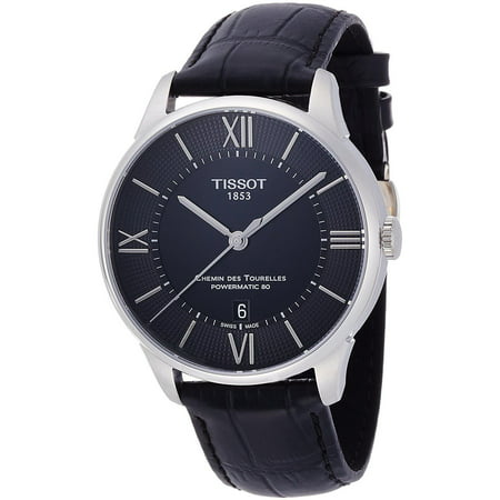 Tissot Men's 42mm Black Alligator Leather Band Steel Case S. Sapphire Automatic Watch T0994071605800