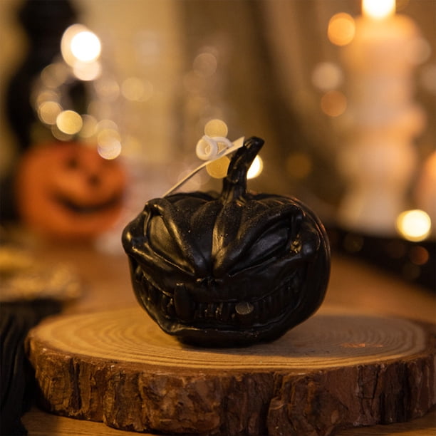 Velas de aromaterapia Fiudx forma de calabaza Halloween Adorno de vela dientes de fantasma