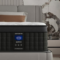 MRH Mattress Full 12 Inch Euro Top Mattress in a Box Memory Foam Hybrid Mattress with Individually Pocket Springs Medium Firm Strong Edge Support White Black Rim