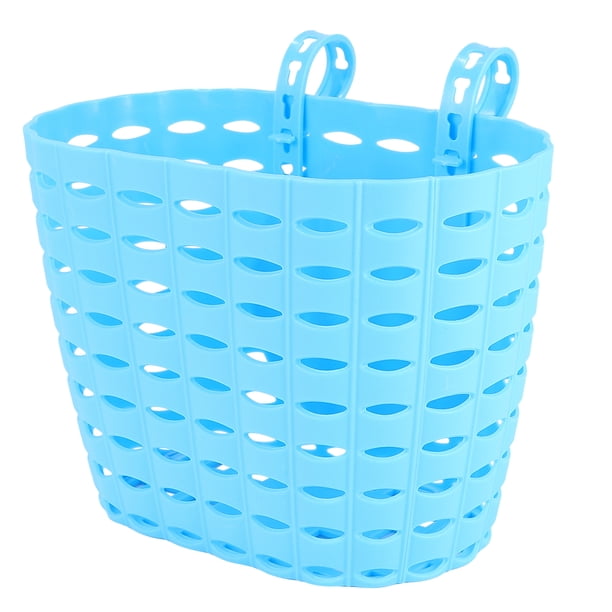 1 canasta para bicicletas para niños, canasta de almacenamiento de plástico desmontable para bicicletas para niños, sin pegatinas (azul cielo)