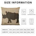 thumbnail image 5 of Rhinoceros Burlap and Brown Fabric Decorative Pillow Machine Washable, Indoor Outdoor Decorative Pillow for Couch, Bed or Patio, 5 of 5