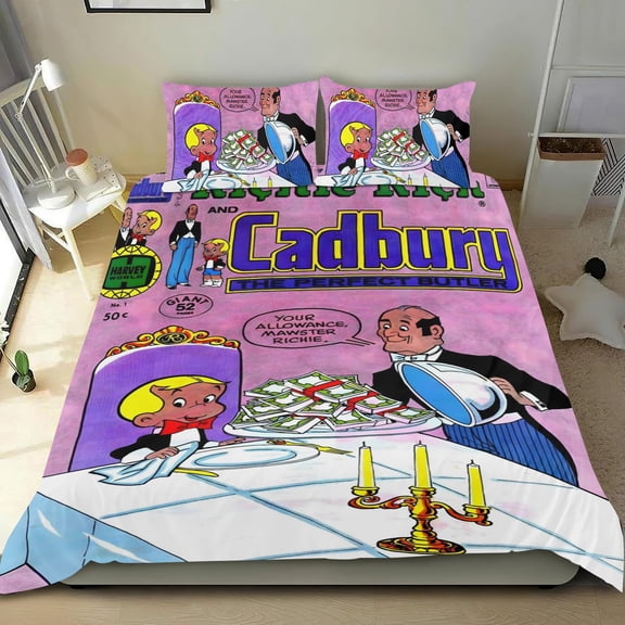 Richie Rich-themed Bed Sheet Set Three Piece Set Comfortable And Skin Friendly Unique Design Home Decor Gifts For Family Friends fans36x75Inches（90cm*190cm）