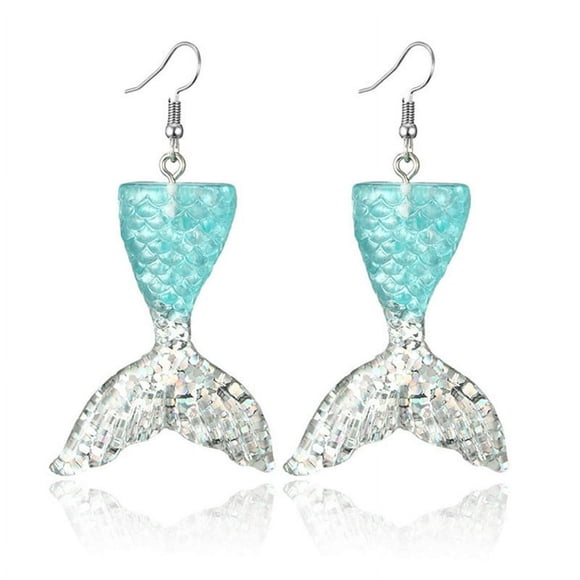 1Pair Handmade Drop Dangle Earrings Mermaid Fish Tail Ear Stud Earrings Woman Jewelry