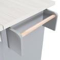 thumbnail image 4 of Kitchen Island with Trash Can Storage Cabinet, Kitchen Cart with Drop Leaf, Spice Rack, Towel Rack and Drawer, Rolling Kitchen Island on Wheels with Adjustable Shelf, 4 of 28