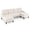 Beige, variant on Costway Sectional Couch, Chenille Upholstered Sofa Couch with Double Chaise for Home Office Green