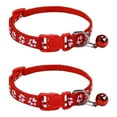 thumbnail image 5 of opvise 2Pcs Dog Collar Adjustable Buckle Design Exquisite with Bell Paw Pattern Pet Cat Dog Neck Circle Orange, 5 of 8
