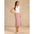 thumbnail image 3 of DARING DIVA Women's High Elastic Waist Fishtails Midi Skirts for Work Small Pink, 3 of 6