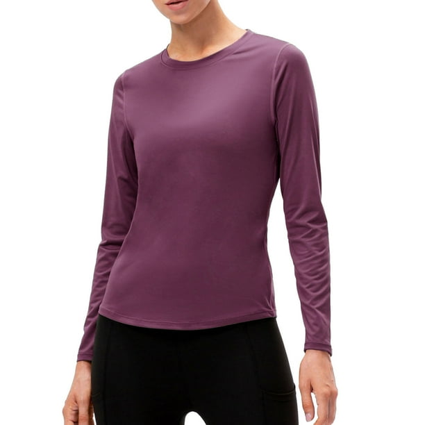 Camiseta de entrenamiento para mujer Camiseta elástica de secado rápido con empalme de malla de manga larga