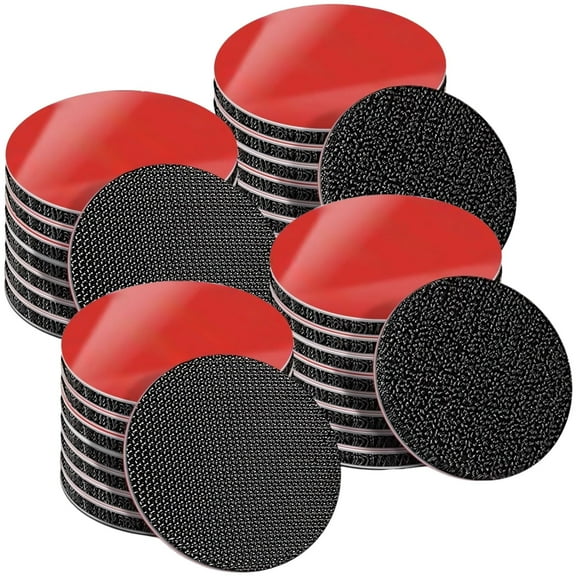 20 Pairs Black Hook and Loop Fasteners, 1.97" Square Adhesive Strips, 3M Super Strong Backing, High Temperature Resistant Sticky Pads for Car, Home, Office