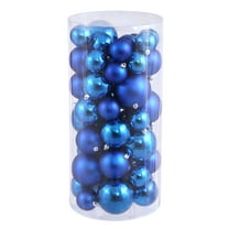 Vickerman 2.4"-3"-4" Blue Shiny and Matte Ball Ornament, 50 per Box