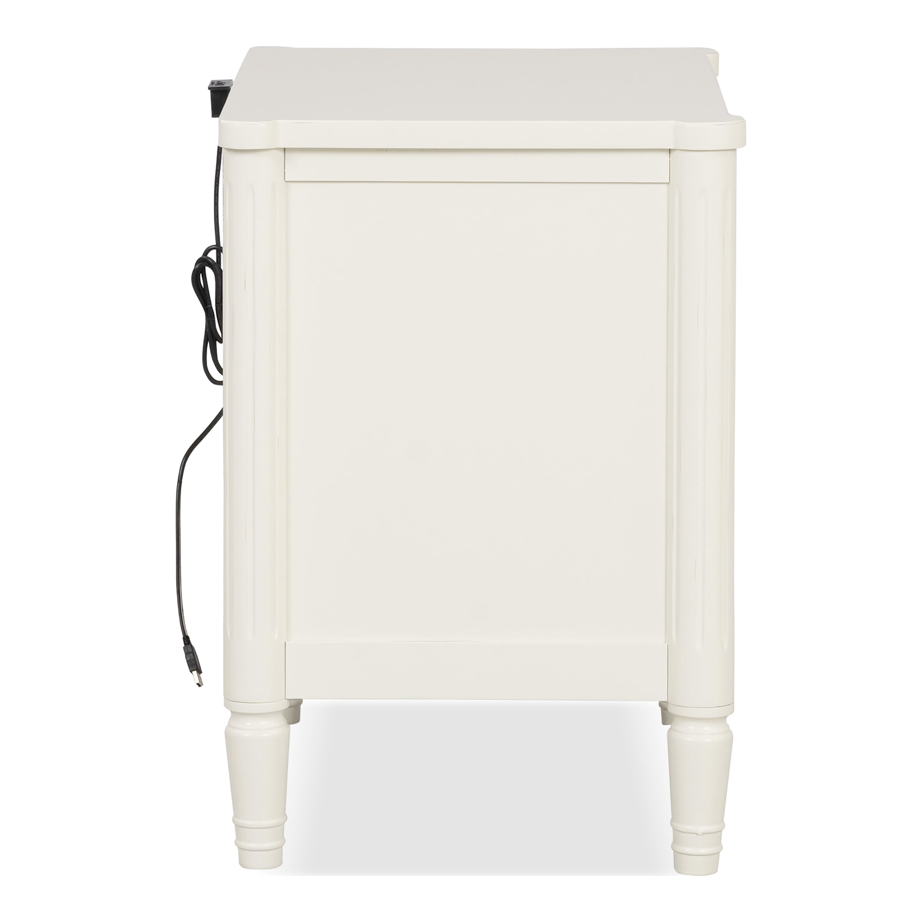 Furniture of America Maui Modern French 2-Drawer Adult Nightstand, White