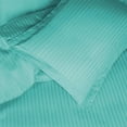 thumbnail image 4 of 600 Thread Count 100% Egyptian Cotton Stripe Duvet Cover & Pillow Shams, 3-Piece Duvet Cover Set by Blue Nile Mills, King/California, Teal, 4 of 4