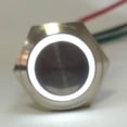 thumbnail image 2 of Interruptor Botón Metal 16mm 3-6V 5A LED Bloqueo Automático Ensayo Eléctrico Aficionado de Electrónica Blanco kusrkot Interruptor de botón de 16 mm, 2 of 8