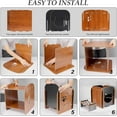 thumbnail image 6 of Pet Daily Kit Wooden Cat Beds Indoor Cat Cave House Pet Crate with Feeding Bowls Stand, 6 of 7