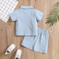 thumbnail image 4 of TOWED22 Toddler Boy Clothes Baby Boys Summer Outfits Patchwork Short Sleeve T-Shirt Shorts Set Summer Clothes Set 12M-5T(Blue,3-4 Years), 4 of 6
