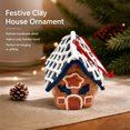 thumbnail image 4 of Christmas Gingerbread House Ornament, Mini House Hanging Ornament, Blue Roof Gingerbread Design for Christmas Tree, Wreath, Garland and Festive Holiday Display, 2.75 Inch, 4 of 7