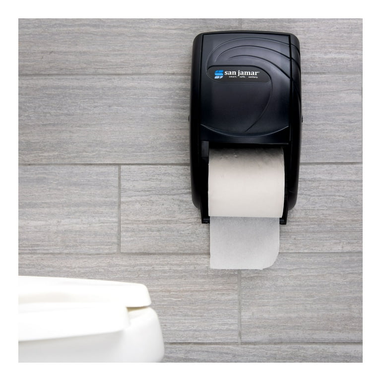 Duett Standard Bath Tissue Dispenser, Oceans, 7.5 x 7 x 12.75, Transparent Black Pearl Duett Standard Bath Tissue Dispenser, Oceans, 7.5 x 7 x 12.75, Transparent Black Pearl