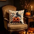 thumbnail image 7 of Halloween Pillow Covers 18x18 Imitation Embroidery Linen Throw Pillow Cases, Decorative Couch Pillow Covers for Sofa Bedroom Living Room, Natural Linen Halloween Decor by OVFUIZ, 7 of 7